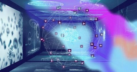 Futuristic holographic brain projection with neural network design