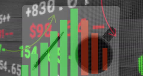 Financial Analytics Background with Stock Data and Charts