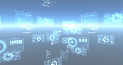 Futuristic Data Screens Floating in Digital Space - Download Free Stock Images Pikwizard.com