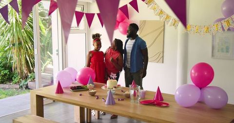 Joyful Family Birthday Celebration at Home with Decorations