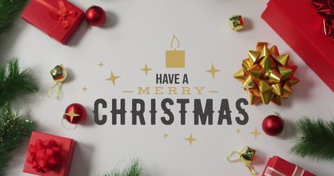 Merry Christmas Greeting with Gifts and Decorations Style - Download Free Stock Images Pikwizard.com