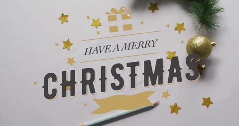 Festive Christmas Greetings with Decorated Background