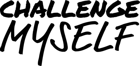 Challenge myself motivational text on transparent background