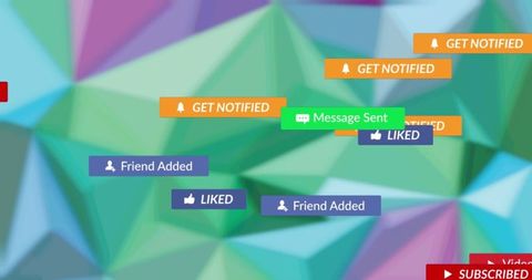 Social Media Alerts on Abstract Geometric Background