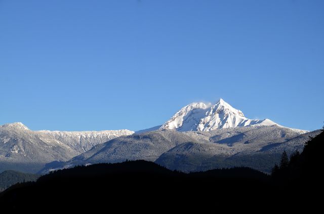Snow-Capped Mountain Peak with Clear Blue Sky - Download Free Stock Photos Pikwizard.com