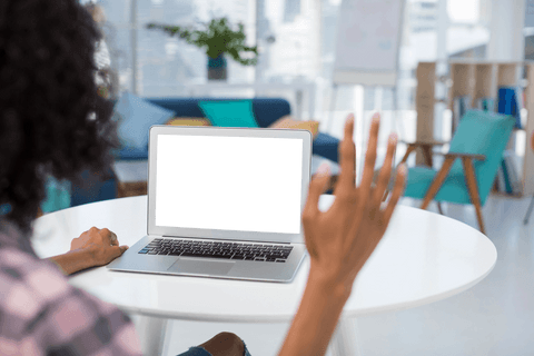 Transparent Hands Waving During Video Conference in Modern Office - Download Free Stock Videos Pikwizard.com