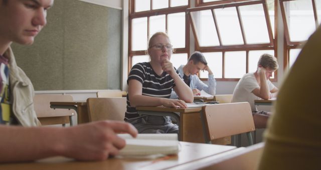 Students Preparing for Exams in Classroom Setting - Download Free Stock Images Pikwizard.com