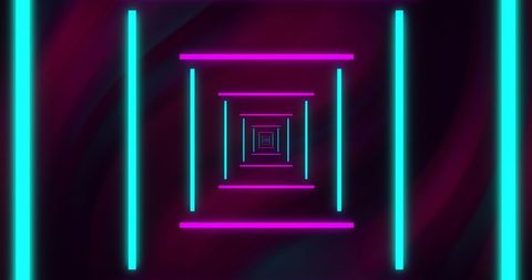 Vibrant Neon Geometric Tunnel with Futuristic Glow - Download Free Stock Images Pikwizard.com