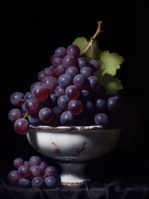 Close up of red grapes in bowl on black background, created using generative ai technology - Download Free Stock Photos Pikwizard.com
