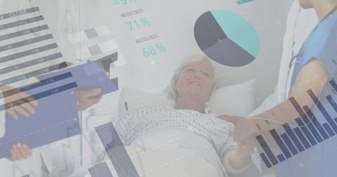 Elderly Patient Receiving Care amidst Data Visualization