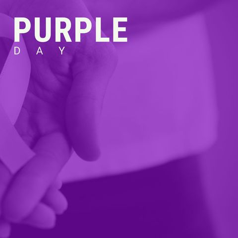 Purple Day Celebration Holding Epilepsy Awareness Ribbon - Download Free Stock Templates Pikwizard.com