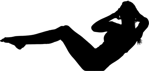 Digital silhouette of sportswoman exercising on transparent background