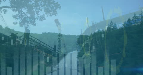 Construction Site with Futuristic Data Layers