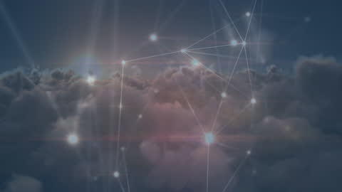 Glowing Network Over Cloudscape Illustrates Future of Connectivity