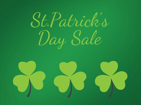 St. Patrick's Day Sale Advertisement with Shamrocks - Download Free Stock Templates Pikwizard.com