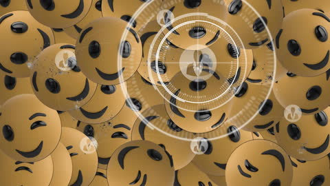 3D Floating Emoticons with Social Media Connections