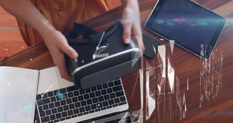 Digital Finance Concept with VR Tech Workspace