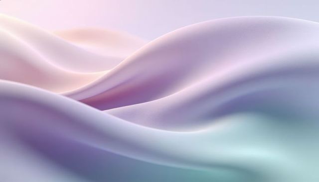 Flowing pastel silk waves with soft gradients and dreamy lavender mint highlights