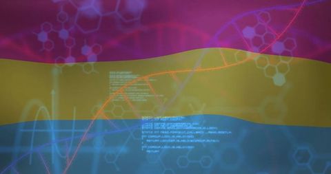 Futuristic dna sequence on digital science background