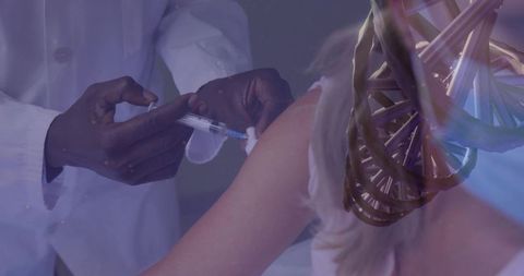 Innovative Healthcare: Doctor Administering Vaccine with DNA Integration