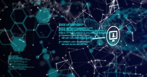 Abstract Digital Network Concept with Secure Communication Icons - Download Free Stock Images Pikwizard.com