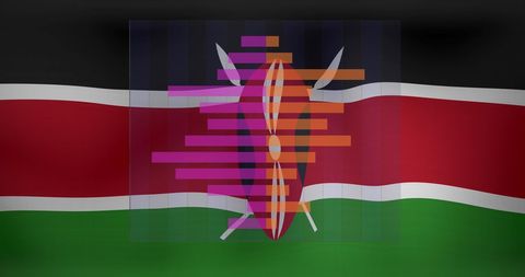 Data Processing Visualization Over Kenyan Flag - Download Free Stock Images Pikwizard.com