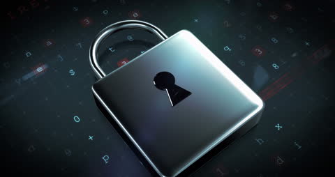 Digital Cyber Security with Padlock Icon