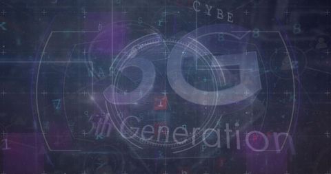 Futuristic 5G Network Interface with Holographic Graphics