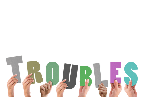 Transparent Hands Holding Colorful Letters T-R-O-U-B-L-E-S - Download Free Stock Videos Pikwizard.com