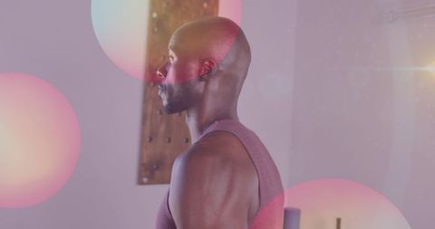 Profile of Smiling African American Fitness Enthusiast