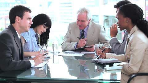 Business Team Engaged in Effective Meeting Discussion