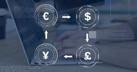 Global Currencies and Digital Transactions Concept - Download Free Stock Images Pikwizard.com