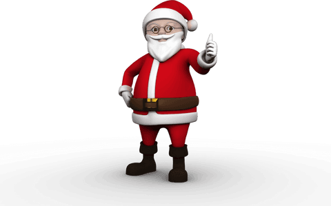 Transparent Santa Giving Thumbs Up in Festive Attire