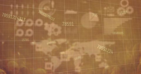 Global Data Analytics Over World Map With Numbers