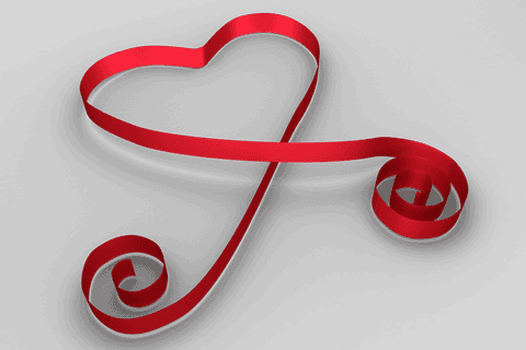 Red Ribbon Heart Loop on Transparent Background - Download Free Stock Videos Pikwizard.com