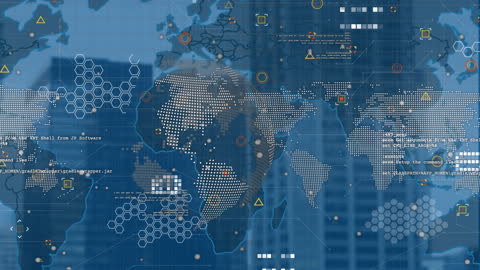 Digital World Map Concept with Data Layer Overlay