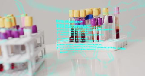 Digital Interface Scans Laboratory Test Tubes for Data
