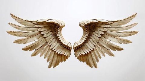 Vintage inspired prestigious floating artistic angel wings
