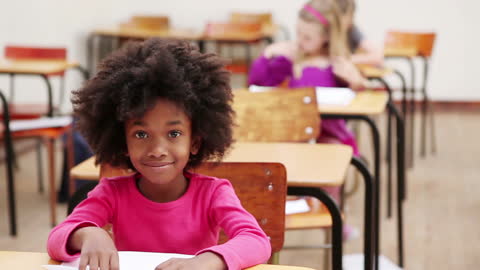 Diverse Young Students in Classroom, Focus on Learning and Education