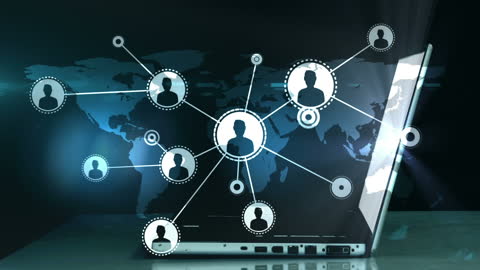 Global Networking and Connections Over World Map