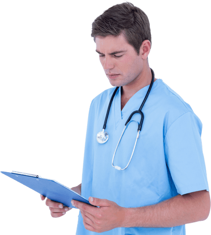 Serious Male Nurse Holding Stopwatch and Clipboard Measuring Skill - Download Free Stock Videos Pikwizard.com