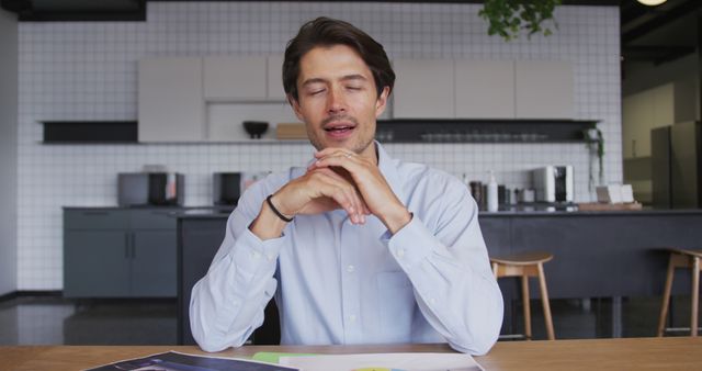 Man in Home Office Taking a Short Break - Download Free Stock Images Pikwizard.com