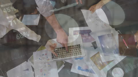 Collaborative Team Analyzing Data with Digital Overlay