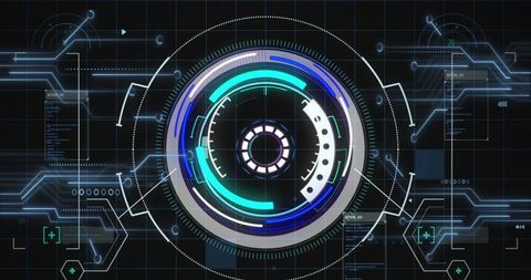 Futuristic Data Processing Interface with Circuit Patterns - Download Free Stock Images Pikwizard.com