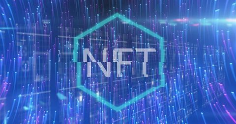 NFT Concept with Digital Light Trails and Data Elements - Download Free Stock Images Pikwizard.com