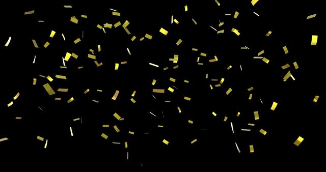 Gold Confetti Falling Against Black Background Sparkling Celebration - Download Free Stock Images Pikwizard.com