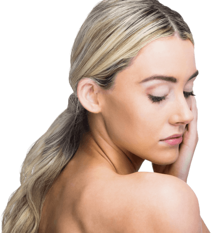 transparent beauty portrait of contemplating woman with closed eyes - Download Free Stock Videos Pikwizard.com