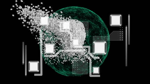 Futuristic Globe with Digital Network Circuitry