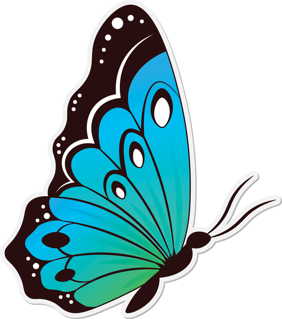 Blue Butterfly Digital Illustration on Transparent Background - Download Free Stock Videos Pikwizard.com