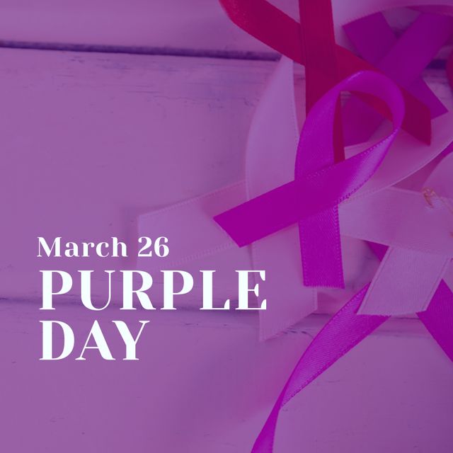 Great for promoting Purple Day awareness events on March 26. Perfect for use in health campaigns, social media posts raising awareness about epilepsy, and designs for charity events supporting medical causes.